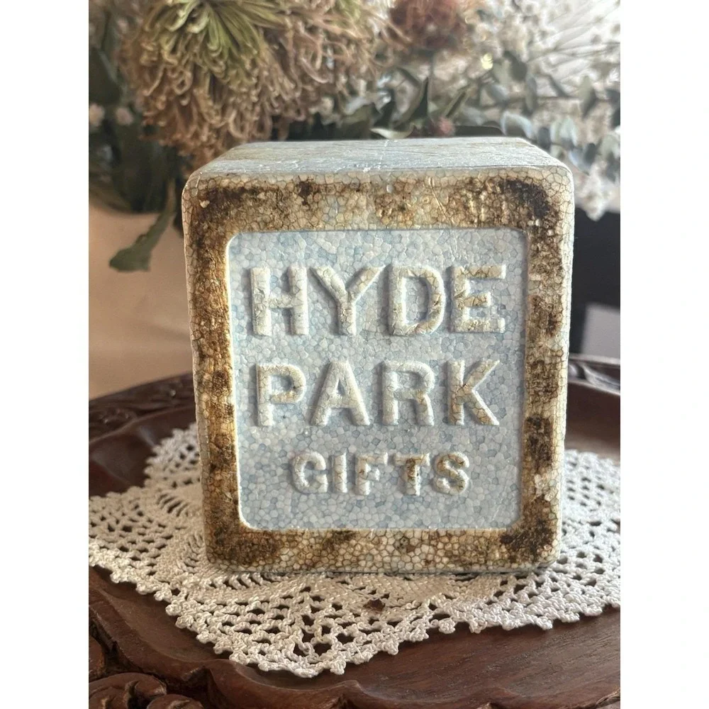 Vintage Hyde Park Copper Metal Coasters Set of 8 Heraldic Crest Shield Caddy MCM